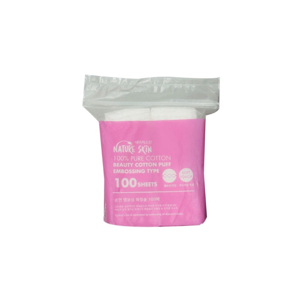 Nature Skin Embossing Beauty Cotton Puff 100 Sheets