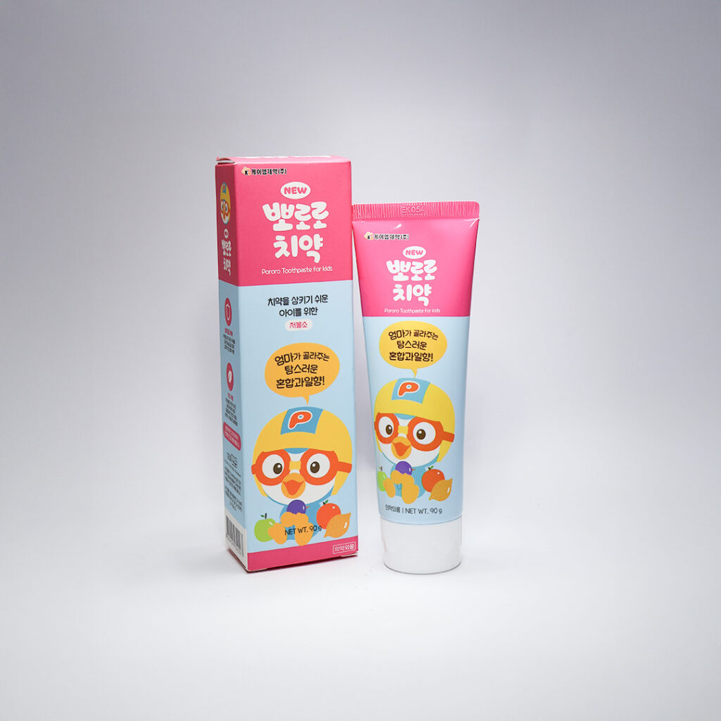 Per Rio Korean Toothpaste Pororo Toothpaste Fro Kids Mix Fruits(Pink) 90g - Koba International